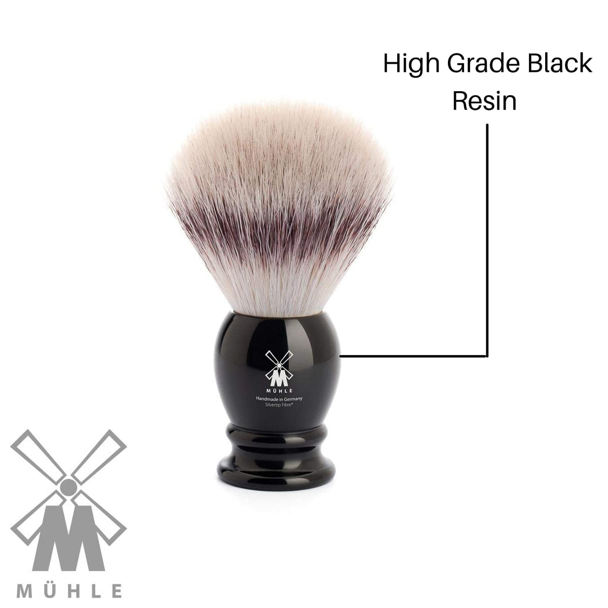 Classic Silvertip Badger Fiber Brush | High-Grade Black Resin Handle | Luxury Shave Accessory for Men