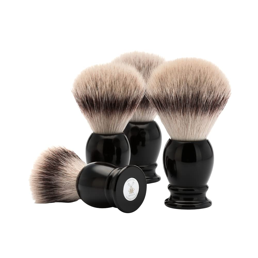 Classic Silvertip Badger Fiber Brush | High-Grade Black Resin Handle | Luxury Shave Accessory for Men