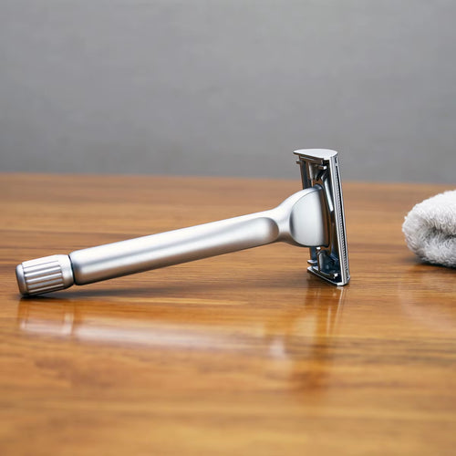 Butterfly Open Double Edge Safety Razor with 10 Original Blades Classic Hair Removal Shaver for Men