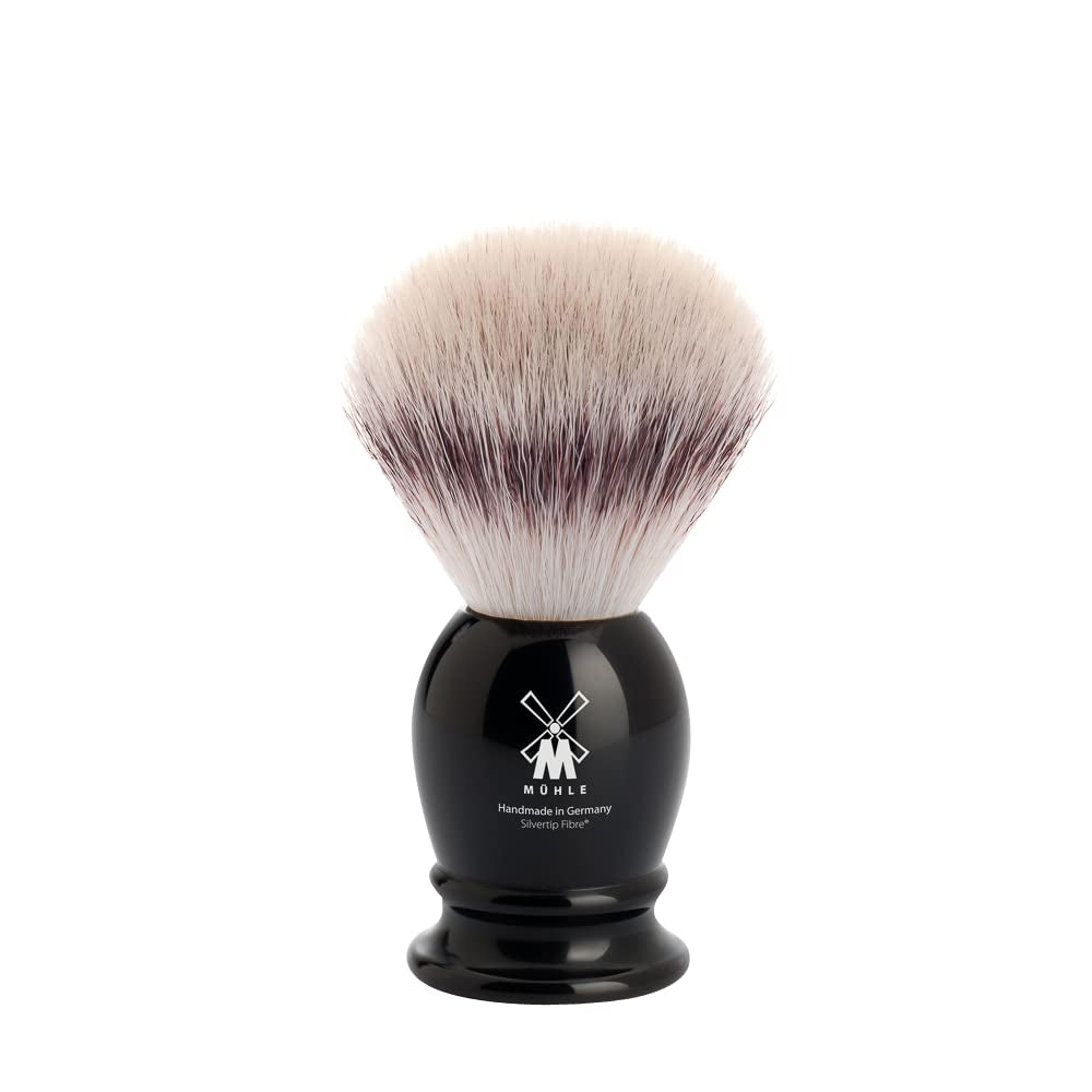 Classic Silvertip Badger Fiber Brush | High-Grade Black Resin Handle | Luxury Shave Accessory for Men