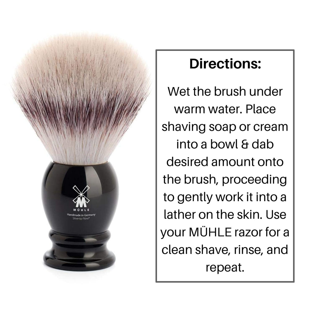 Classic Silvertip Badger Fiber Brush | High-Grade Black Resin Handle | Luxury Shave Accessory for Men
